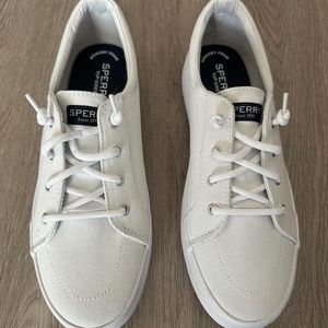 Sperry Crest Vibe Crisp White Preppy Nautical Sneakers - Brand New